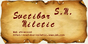 Svetibor Miletić vizit kartica
